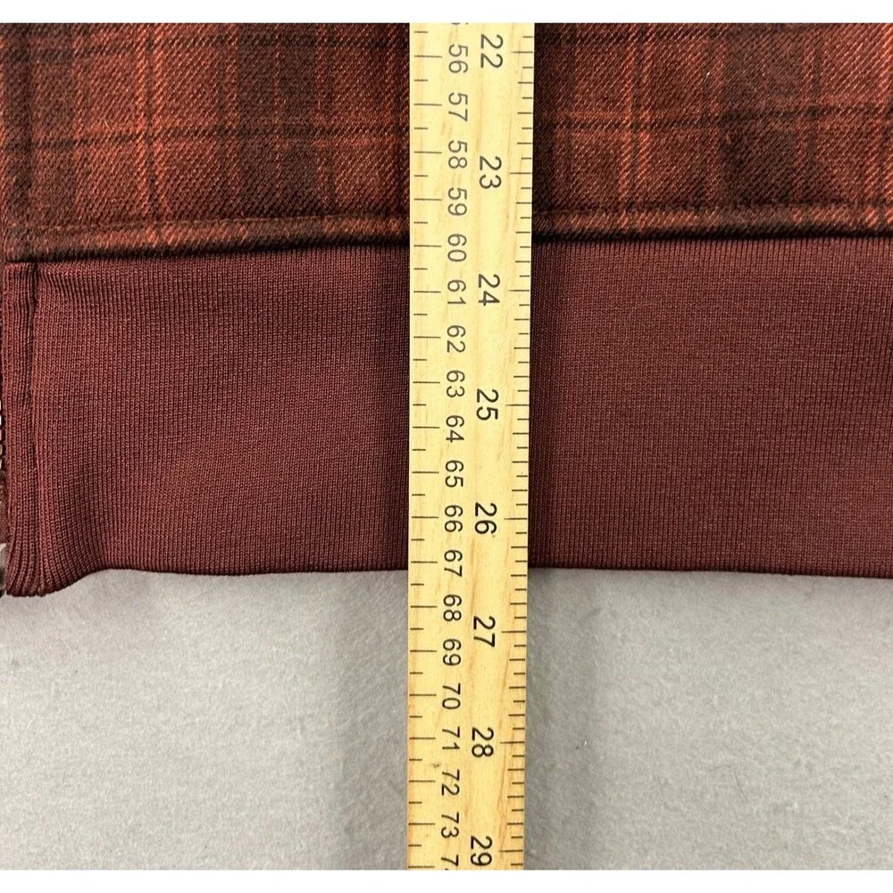 The North Face Red Plaid Hoodie Thick Style Full Zip Jacket Size Medium